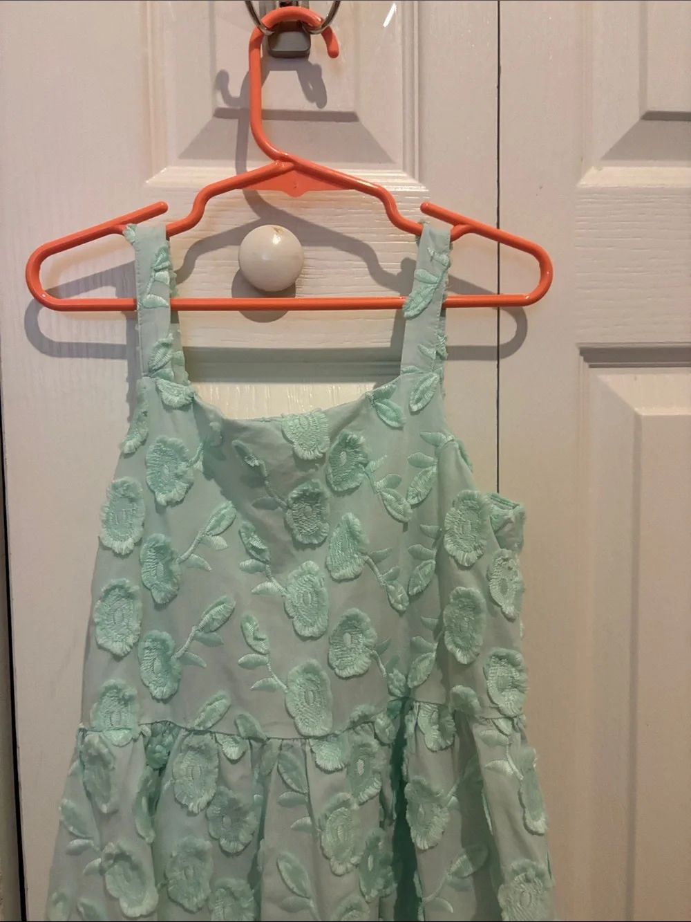 Janie and Jack Mint Floral Embroidered Dress